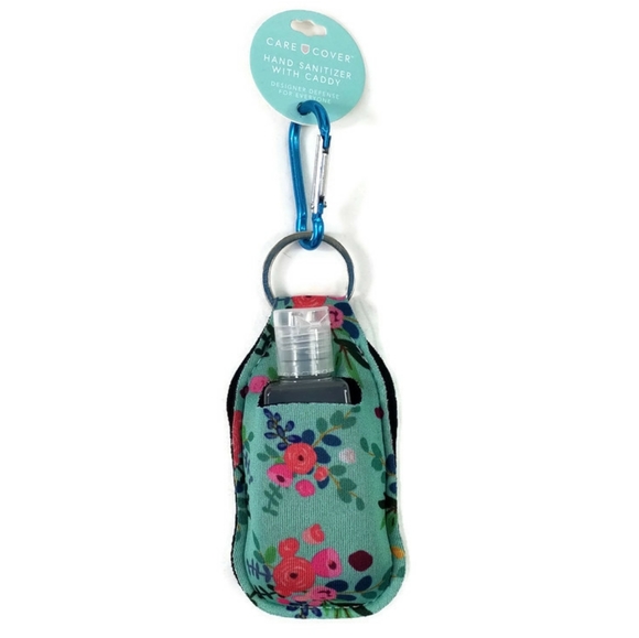 Care Cover Hand Sanitizer and Serene Floral Holder Set Carabiner Clip On - Picture 5 of 6